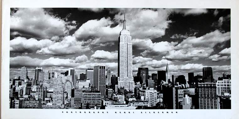 Henri Silverman 100cmx50cm clouds over Manhattan-  567 : image 1