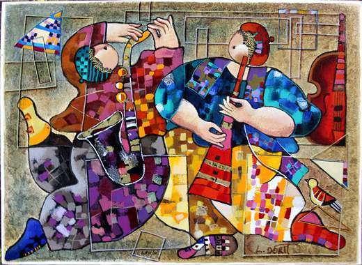 Dorit Levi-הדפס משי על עץ-614 : image 1